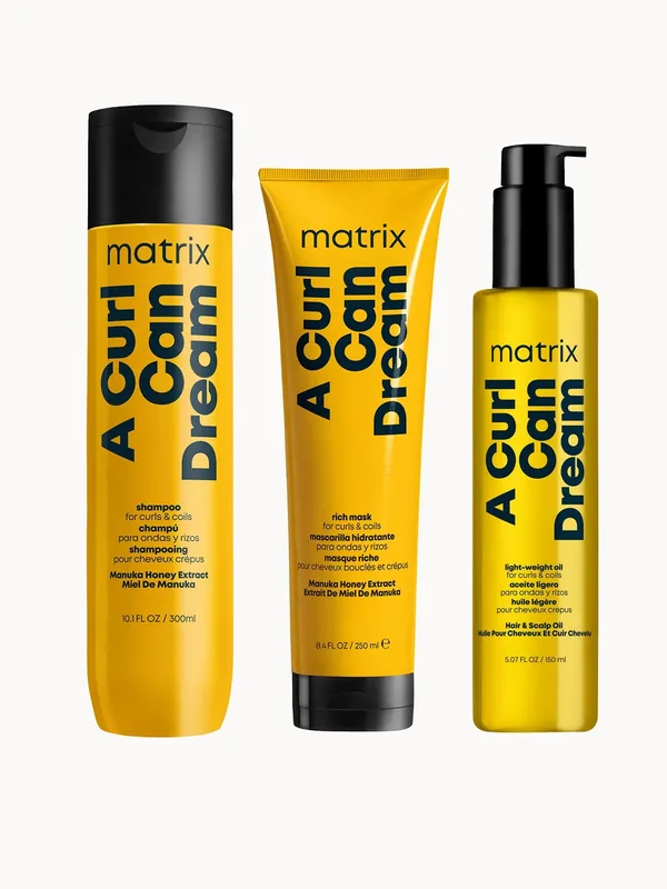 Matrix A Curl Can Dream Cleansing Shampoo 300ml, Hair Mask 250ml and Moisturising Hair Oil 150ml Bundle for Curls and Coils - La Roche-Posay