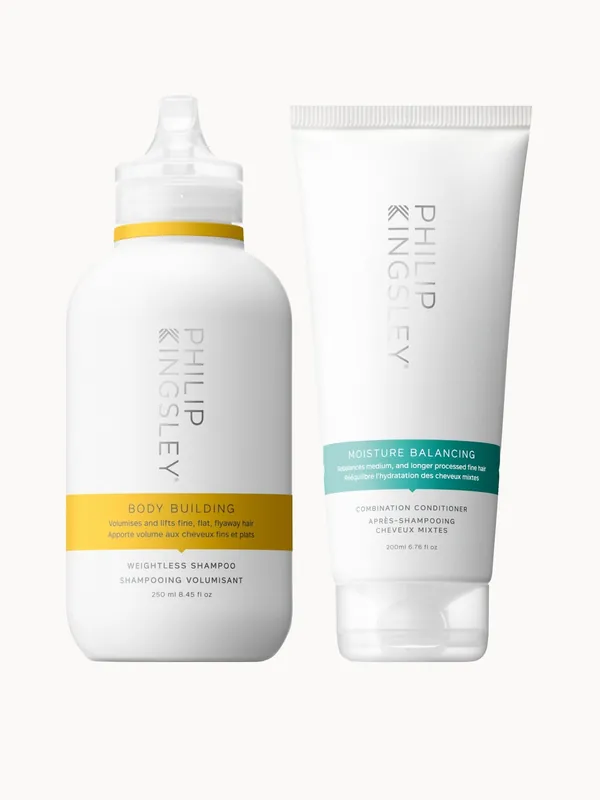 Philip Kingsley Body Building Shampoo 250ml and Moisture Balancing Conditioner 200ml Duo