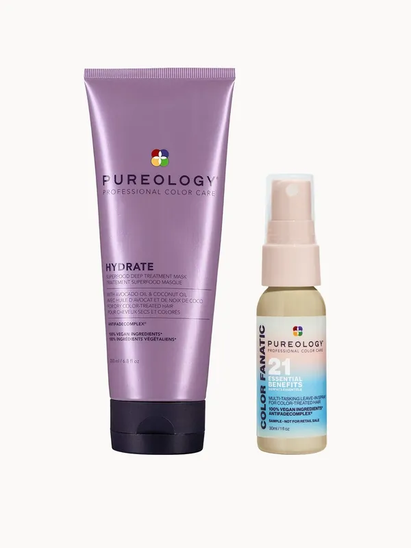 Pureology Hydrate Superfood Mask and Color Fanatic Spray Bundle for Dry Hair - Weleda