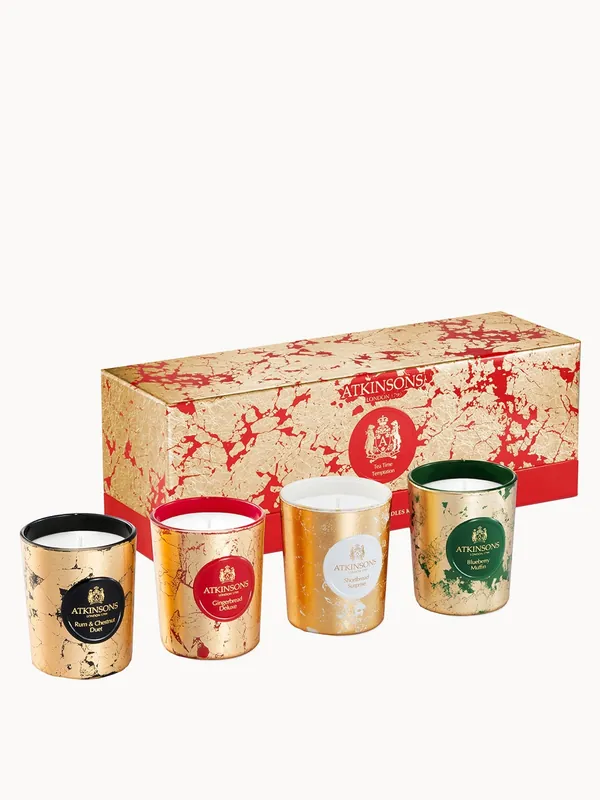 Atkinsons Tea Time Temptation Candle Set 4x75g - StylPro