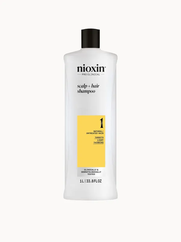 NIOXIN Scalp and Hair Thickening System 1 Shampoo for Natural Hair with Light Thinning 1L