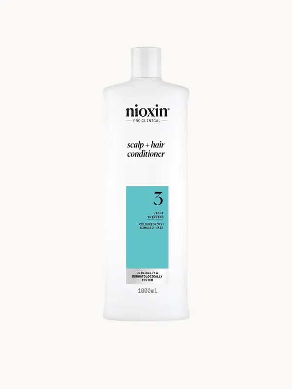 NIOXIN Scalp and Hair Thickening System 3 Conditioner for Coloured Dry and Damaged Hair with Light Thinning 1L
