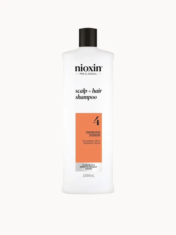NIOXIN Scalp and Hair Thickening System 4 Shampoo for Coloured Dry and Damaged Hair with Progressed Thinning 1L