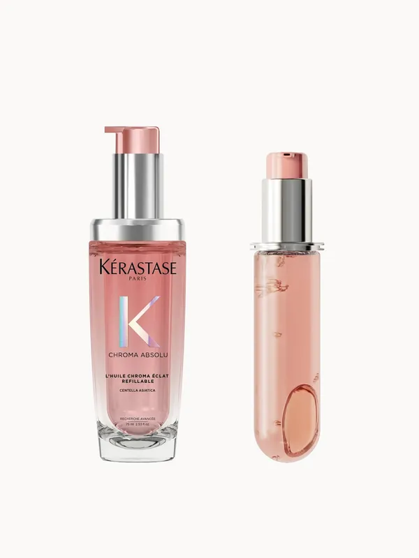 Kérastase Chroma Absolu Refillable Hair Oil 75ml and Refill Capsule Duo for colour treated hair - Kerastase