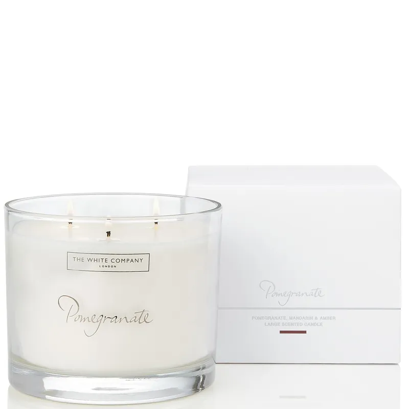 The White Company Pomegranate Large Candle 770g - Beauty Works