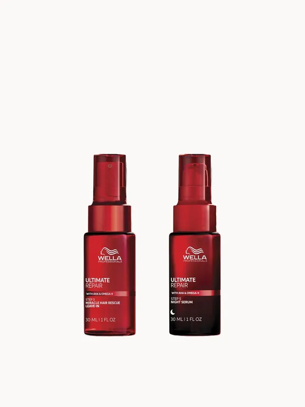 Wella Professionals Ultimate Day and Night Hair Repair Duo - Miracle Hair Rescue and Night Serum for Damaged Hair 30ml