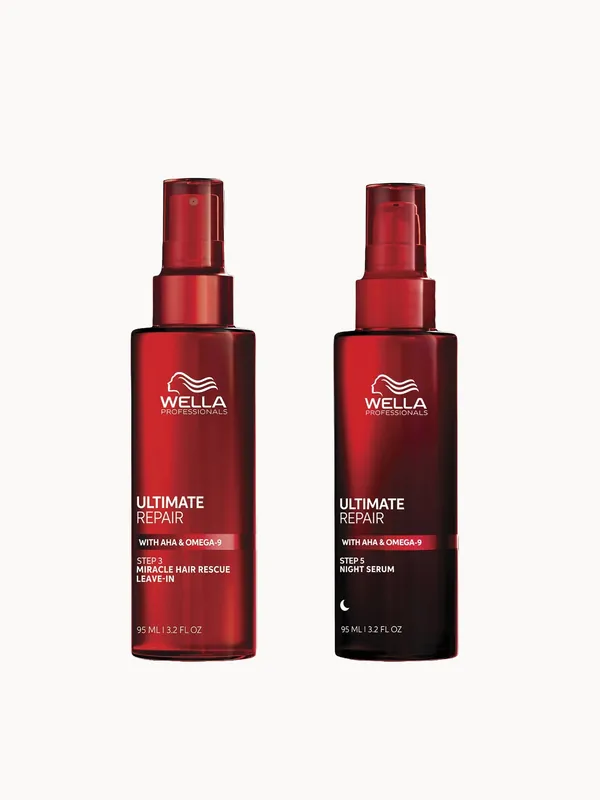 Wella Professionals Ultimate Day and Night Hair Repair Duo - Miracle Hair Rescue and Night Serum for Damaged Hair 95ml