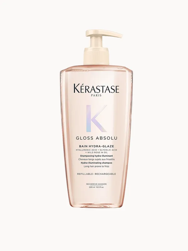 Kérastase Gloss Absolu Refillable Shampoo with Glycolic Acid, Hyaluronic Acid and Wild Rose in Oil 500ml - Kerastase