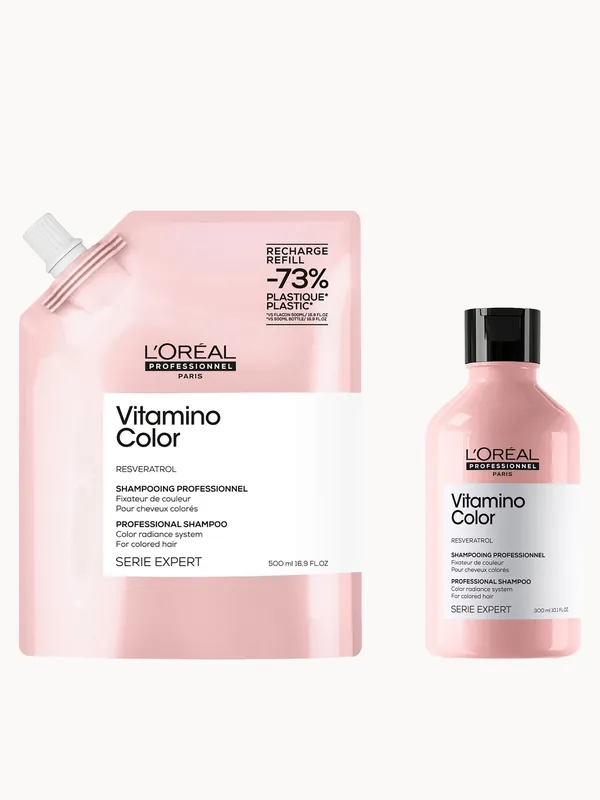L’Oréal Professionnel Vitamino Color Shampoo 300ml and Refill Pack 500ml for coloured hair - L'Oréal Professionnel