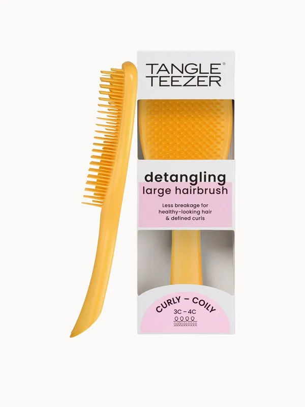 The Large Ultimate Detangler Naturally Curly Daffodil Yellow - Tangle Teezer