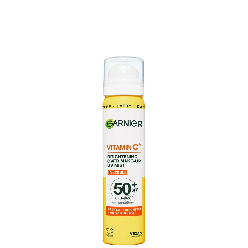 Garnier Vitamin C Brightening Over Make-Up UV Mist, Invisible Protection, SPF50+, 75ml
