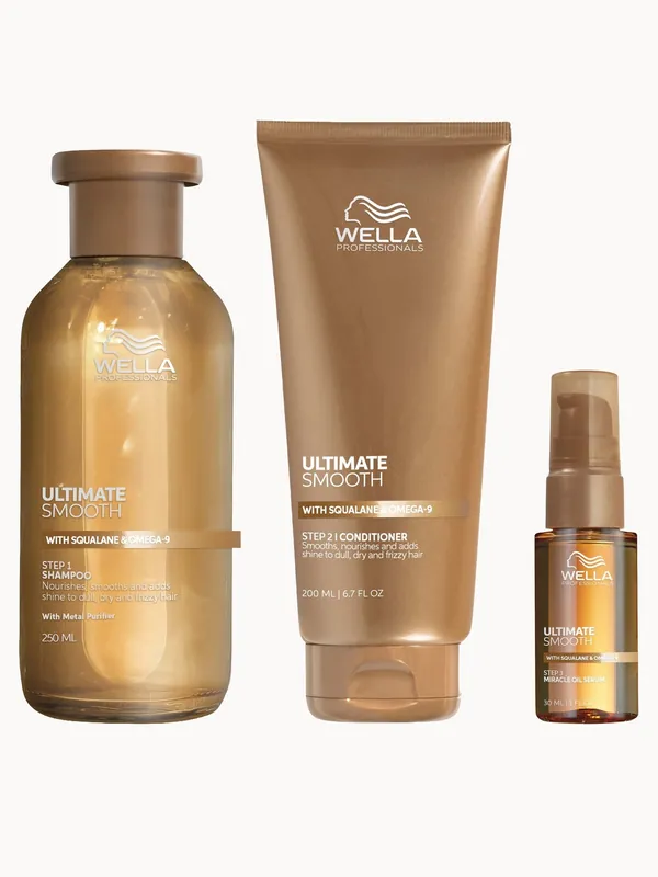 Wella Professionals Ultimate Smooth Regimen Bundle with Squalane & Omega 9 for Dry, Dull & Frizzy Hair - Wella Professionals Care