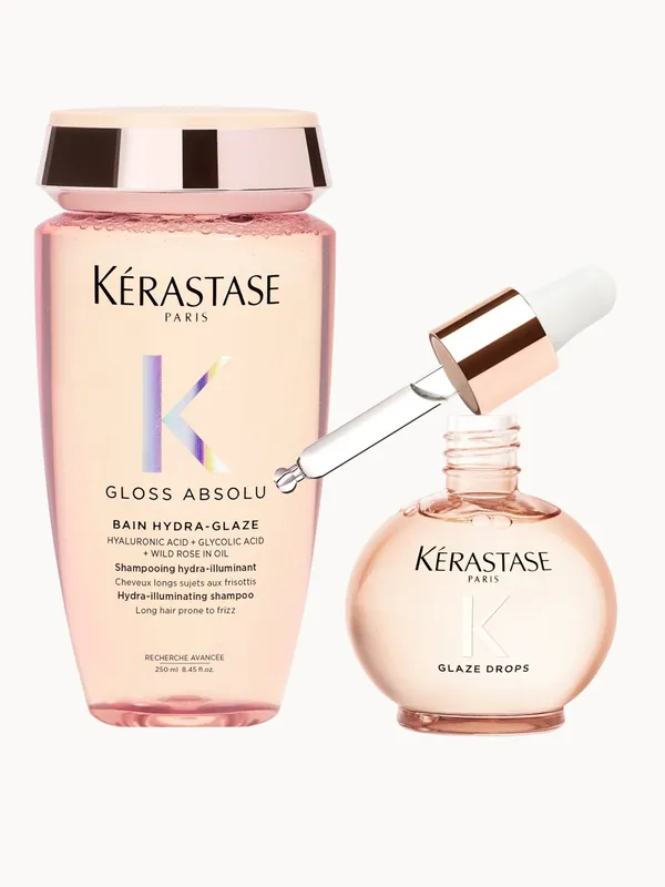 Kérastase Gloss Shampoo and Glaze Drops Hair Oil Duo with Wild Rose - Kerastase