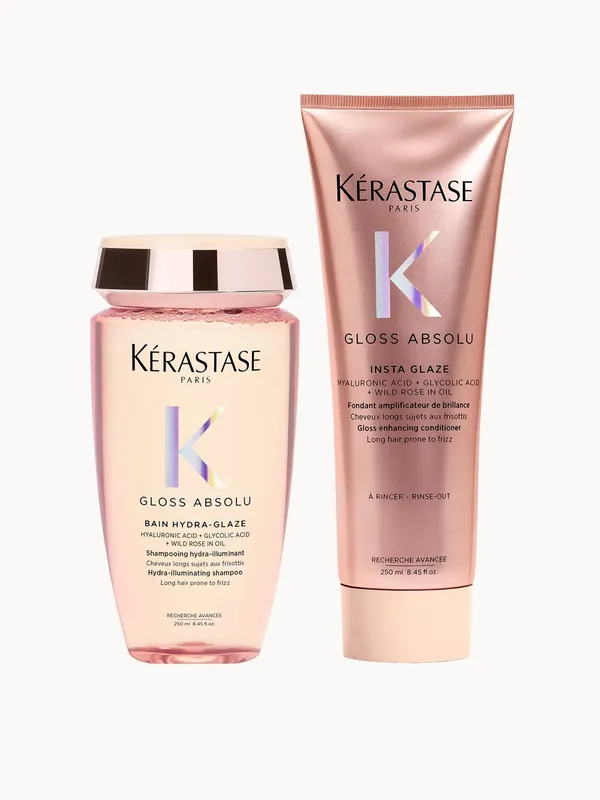 Kérastase Gloss Absolu Shampoo and Conditioner Duo, with Glycolic Acid, Hyaluronic Acid and Wild Rose - Kerastase