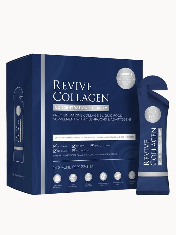 Revive Collagen Concentration & Clarity Functional Mushroom and Adaptogen Blend with 6000mg Marine Collagen 28 x 22g - CeraVe