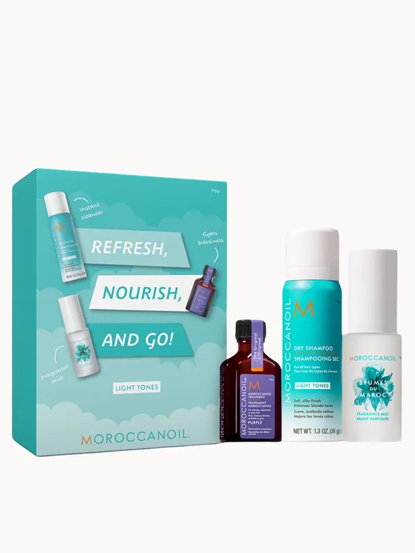 Moroccanoil Purple Treatment Oil & Fragrance Set with Free Dry Shampoo - Light Tones (Worth £39)