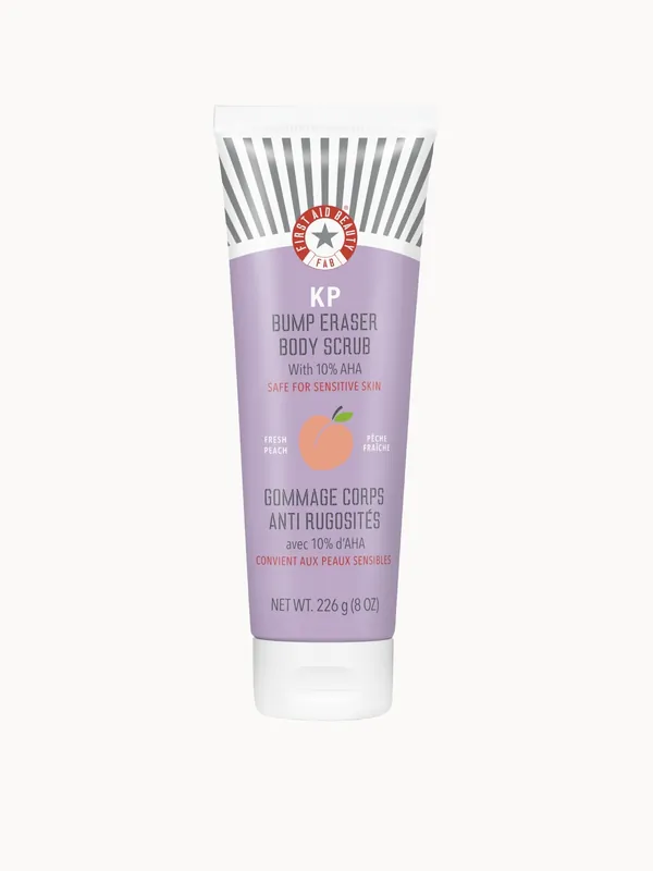 First Aid Beauty KP Bump Eraser Body Scrub w. 10% AHA 8oz - Peach