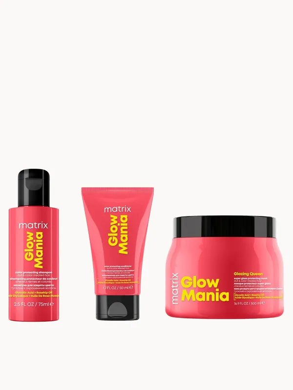 Glow Mania Super Gloss Protecting Mask 500ml with Mini Colour Protecting Shampoo & Conditioner - Wella Professionals Care