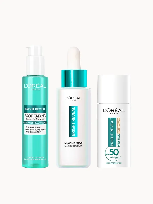 L'Oréal Paris Bright Reveal Dark Spot Defender Routine Bundle