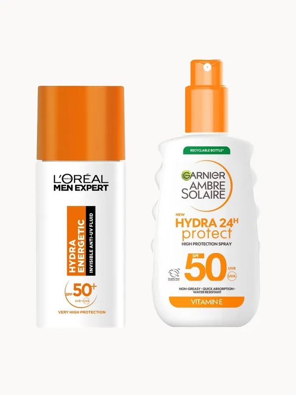 L'Oréal Paris Men Expert x Ambre Solaire SPF50 Face & Body Hydrating Suncream Bundle - La Roche-Posay
