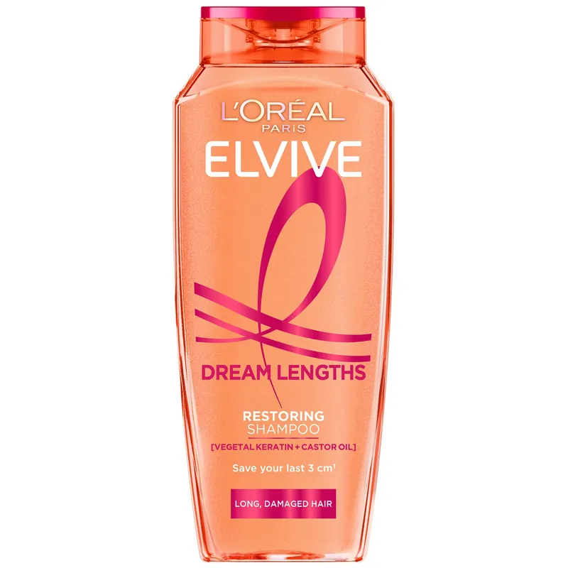 L'Oréal Paris Elvive Dream Lengths Restoring Shampoo with Vegetal Keratin & Castor Oil for Long Hair 500ml