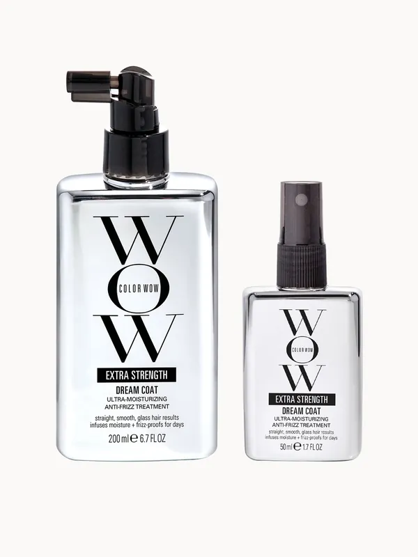 Color Wow Extra Strength Dream Coat Ultra Moisturizing Anti Frizz Treatment Home and Away Duo