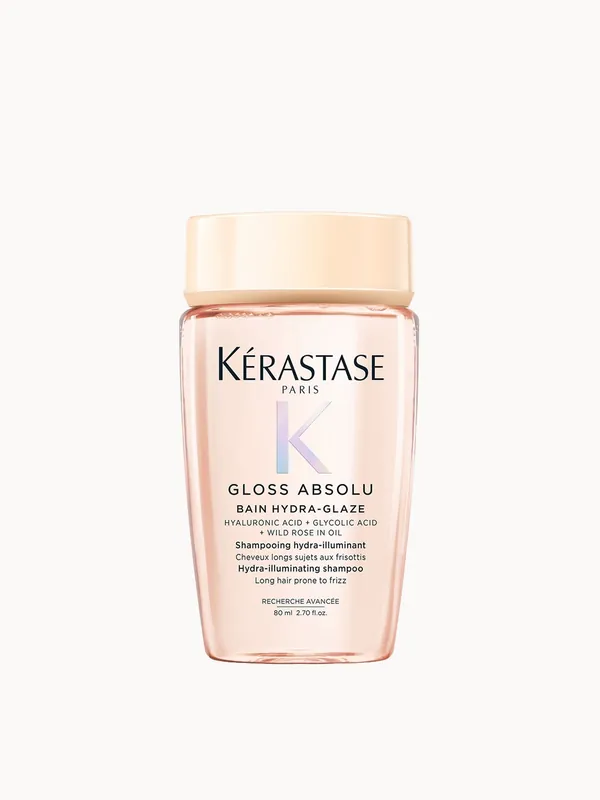 Kérastase Gloss Absolu Shampoo for All Hair Types with Glycolic Acid, Hyaluronic Acid & Wild Rose 80ml - Kerastase