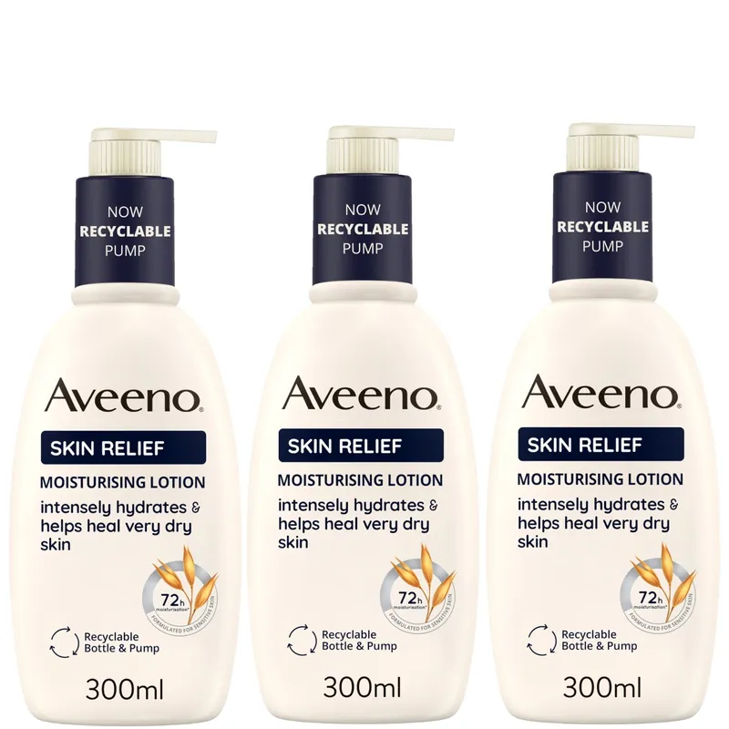 Aveeno Skin Relief Lotion Trio for Intense Hydration 900ml Mega Bundle - The Ordinary
