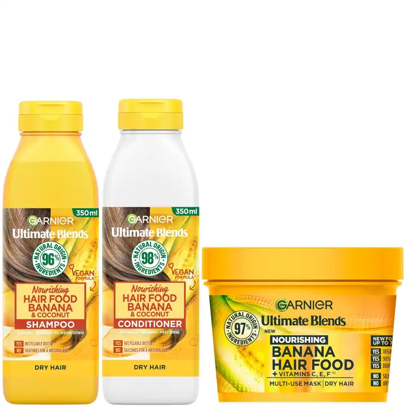 Garnier Ultimate Blends Nourishing Hair Food Banana Routine - Beauty Works