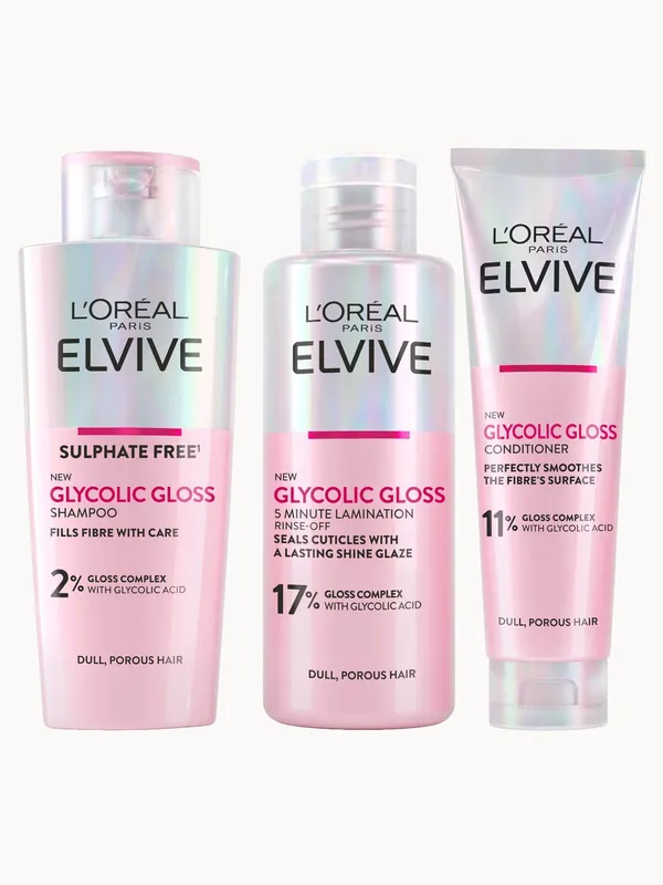 L'Oréal Paris Elvive Glycolic Gloss 3 Step Routine - Beauty Works
