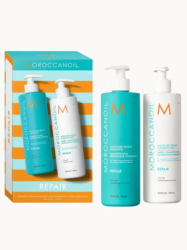 Moroccanoil Moisture Repair Shampoo and Conditioner 500ml Duo (Worth £82)