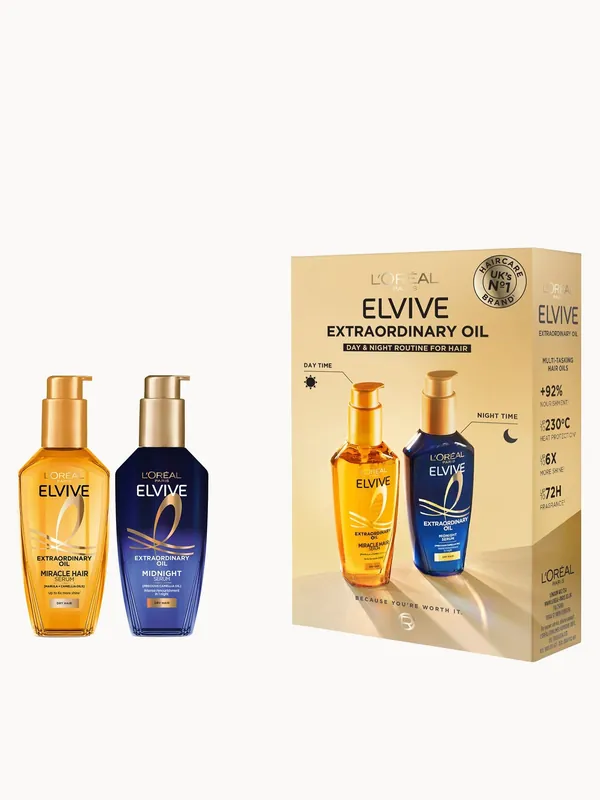 L’Oreal Paris Elvive Extraordinary Oil Day & Night Set (Worth £29) - L'Oréal Paris