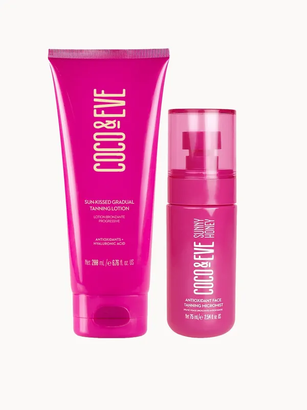Coco & Eve Face Tanning Micromist and Sun-Kissed Gradual Tanning Lotion Bundle