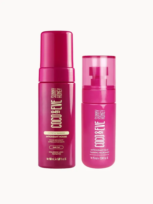 Coco & Eve Face Tanning Micromist and Antioxidant Express Tanning Mousse Bundle - Bondi Sands