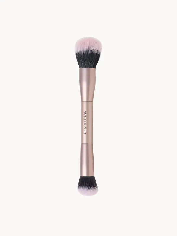 Revolution Cheek Chisel Blush & Bronze Duo Brush - brushworks