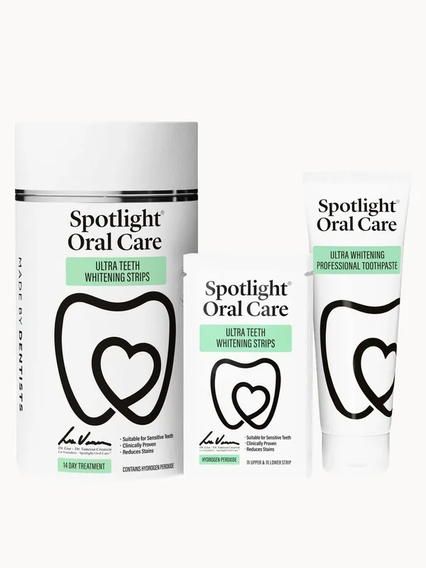 Spotlight Oral Care 14 Day Ultra Teeth Whitening Strips & Ultra Whitening Toothpaste Kit - Color Wow