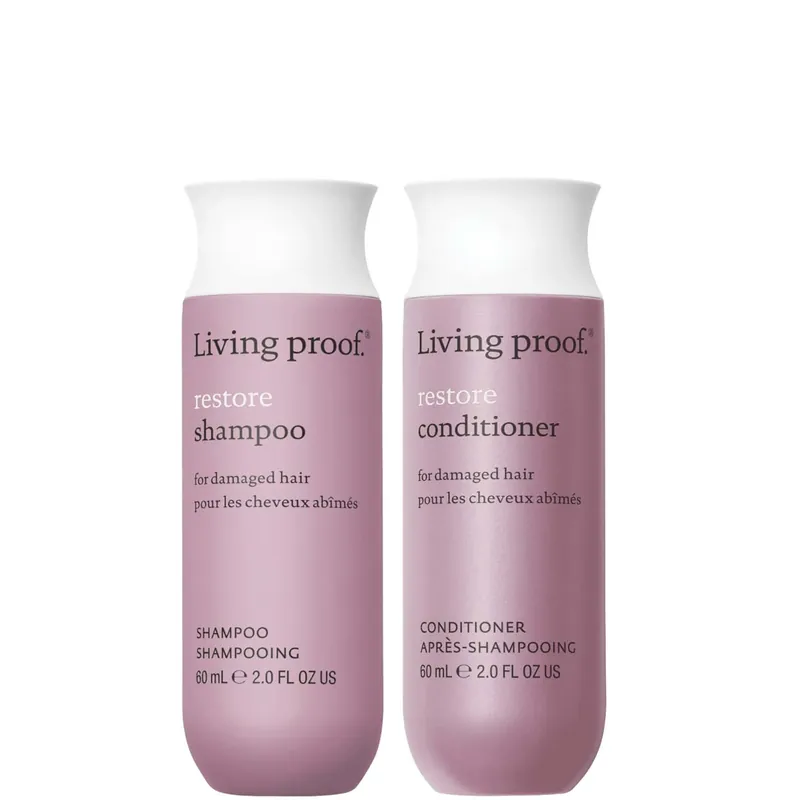 Living Proof Restore Shampoo and Conditioner Travel Size Bundle for Damage Repair, Strengthening and Shine - Redken