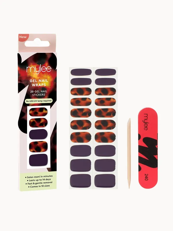 Mylee Gel Nail Wraps - Mulberry Clash