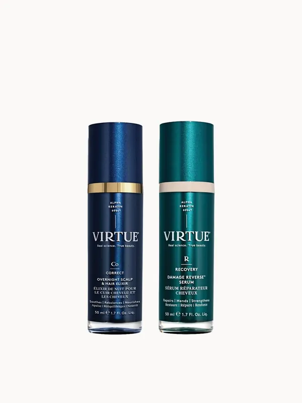 VIRTUE Damage Reverse Serum 50ml & Overnight Scalp & Hair Elixir 50ml Duo - Kerastase