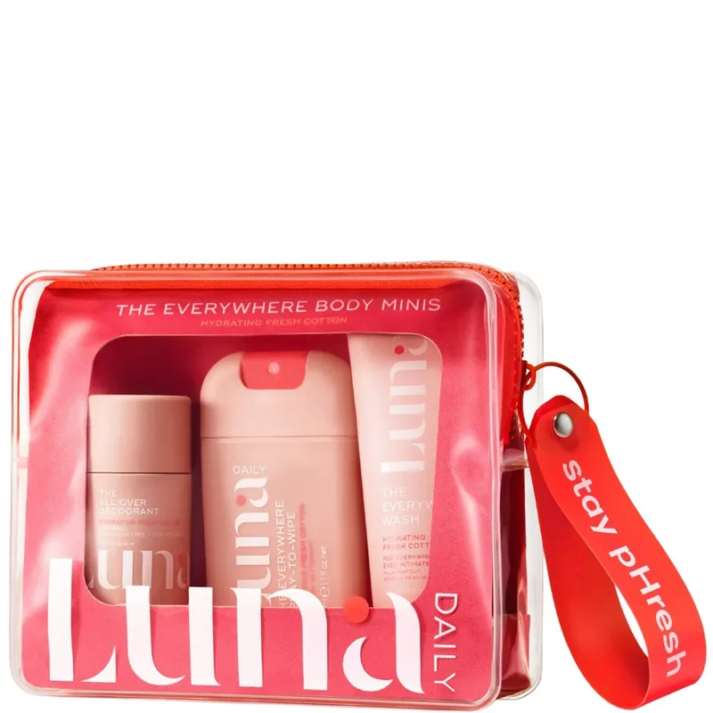 Luna Daily The Everywhere Body Minis Starter Set Hydrating Fresh Cotton 150ml - Real Techniques