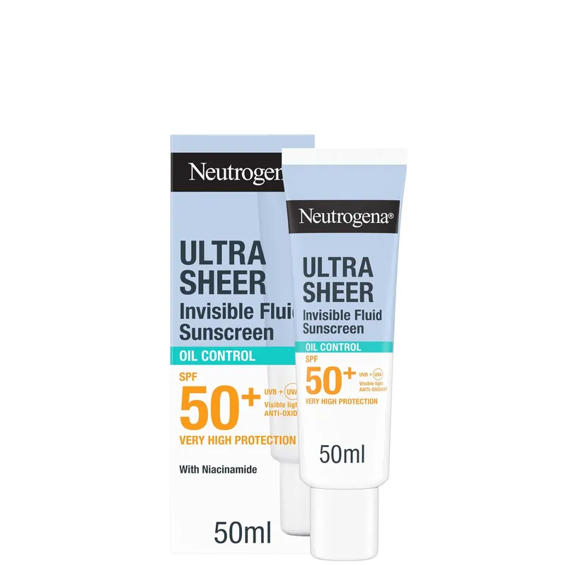 Neutrogena Ultra Sheer Invisible Fluid Sunscreen Oil Control SPF50+ - Eucerin