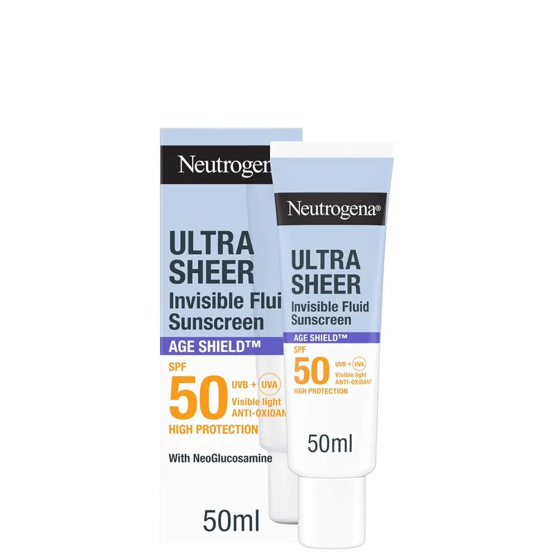Neutrogena Ultra Sheer Invisible Fluid Sunscreen Age Shield SPF50 - Beauty Works