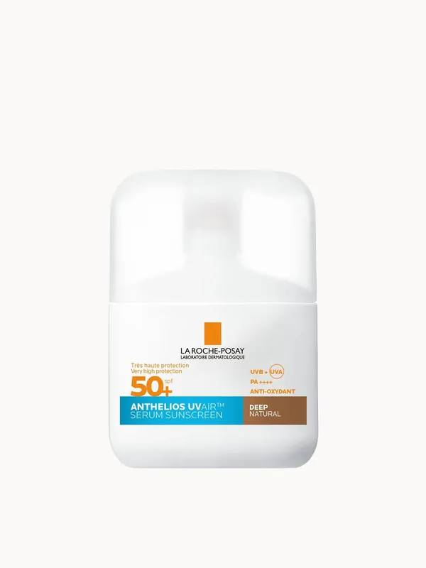 La Roche Posay Anthelios UVAIR Serum Sunscreen SPF50+ Deep with Hyaluronic Acid, Niacinamide & Vitamin E, For all skin types, 50ml - La Roche-Posay