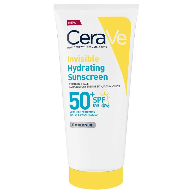 CeraVe Invisible Hydrating Sunscreen SPF 50 for body, face, & all skin types with 3 essential ceramides 177 ml - La Roche-Posay