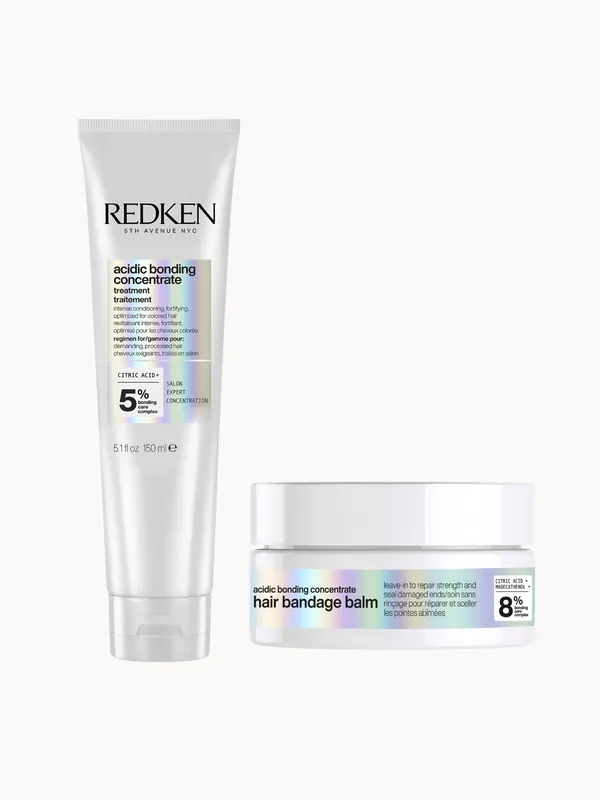 Redken Acidic Bonding Concentrate Leave In Treatment 150ml & Redken Acidic Bonding Concentrate Hair Bandage Balm 75ml Bundle