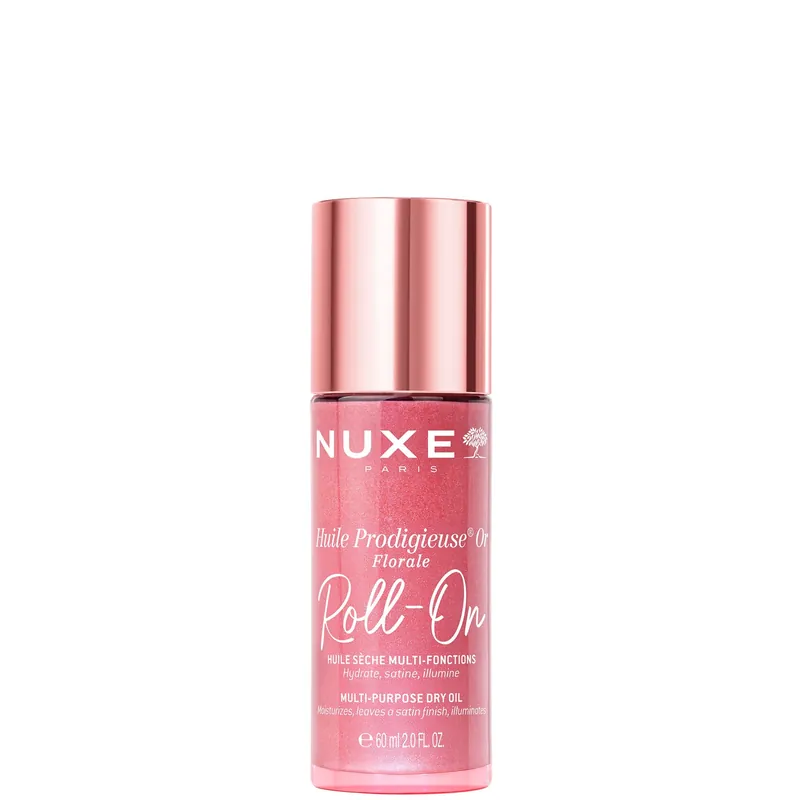 NUXE Huile Prodigieuse Floral Gold Shimmer Multi-Purpose Dry Oil for Face, Body and Hair Roll On 60ml