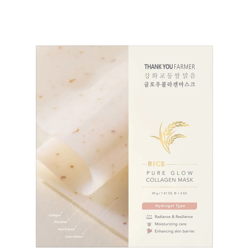 Thank You Farmer Rice Pure Glow Collagen Mask 40g (4 pack) - Embryolisse