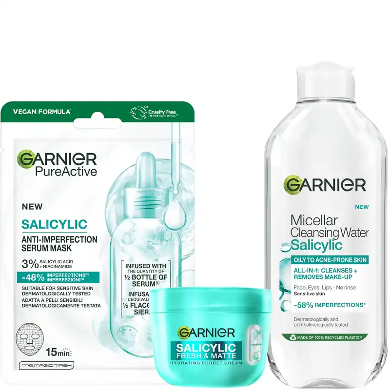 Garnier Salycilic Fresh & Matte 3-Step Bundle