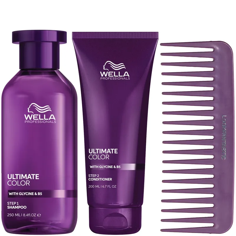 Wella Professionals Care Ultimate Colour Shampoo & Conditioner and LF X Wella Comb - Redken