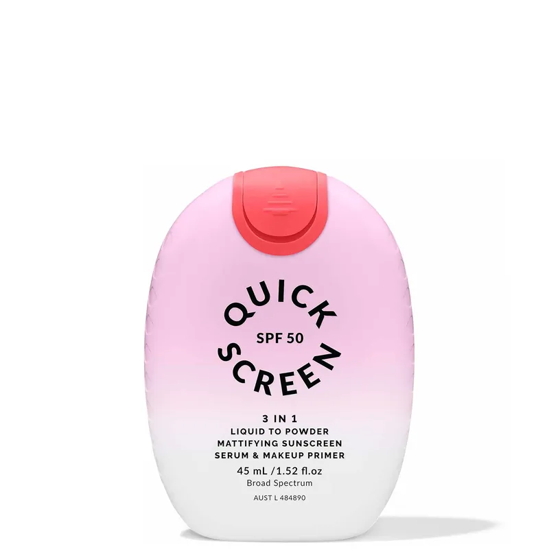 Quick Flick Quick Screen 3-in-1 Liquid to Powder Mattifying Sunscreen Serum & Primer SPF50 45ml
